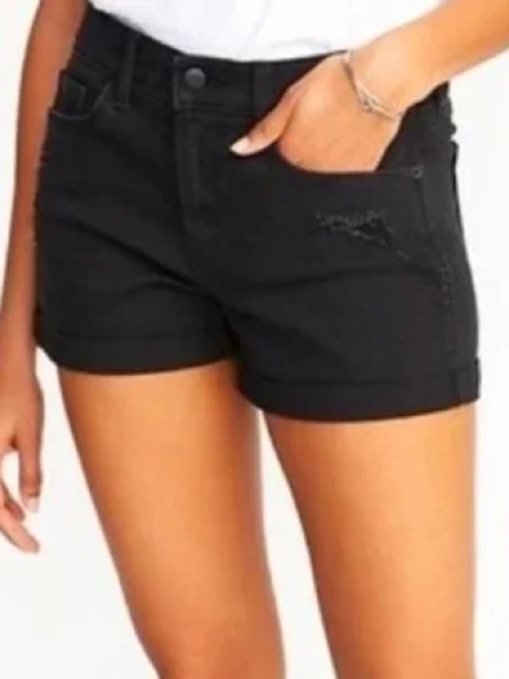 Old Navy Women's Black Mid-Rise Denim Boyfriend Shorts